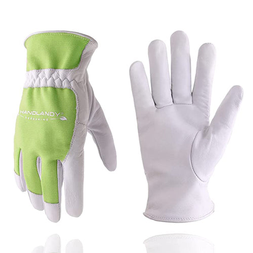 ladies soft leather gardening gloves HANDLANDY Gardening Gloves Flexible Soft Leather Yard Work 51756 Green / S