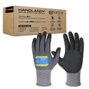 HANDLANDY 6/12/24 Pairs Safety Work Gloves with MicroFoam Nitrile Coated - Breathable Nylon Gloves with Grip for Men & Womem 11178