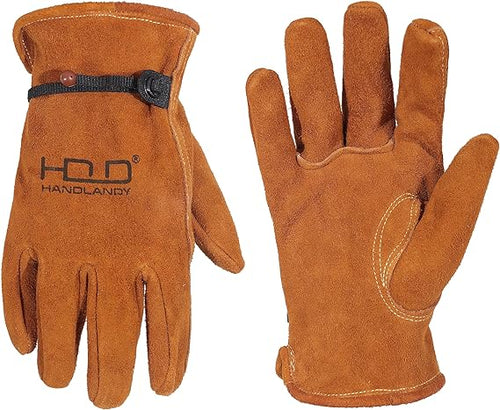 HANDLANDY Deerskin Welding Gloves Heat Fire Resistant Forge 1292 L 1 Pairs