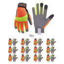 Handlandy Men Work Glove Hi-vis Reflective Synthetic Leather Palm 5805 (6/12 Pairs)