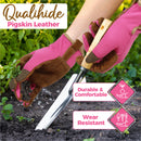 HANDLANDY Gardening Gloves for Women, Breathable Ladies Leather Garden Yard Gloves Best Gift for Gardeners 5219