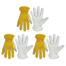 HANDLANDY Leather Work Gloves for Men & Women, Reinforced Durable Garden Gloves, Cowhide Working Glove for Gardening, Landscaping, Yard Work & Driving 1211/12123