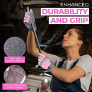 HANDLANDY Womens Work Gloves Safety Moving Utility Yard Pink 6035GP