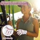 Womens Fingerless Golf Glove Left Hand, Breathable Ladies Summer Half Finger Golf Glove with Non-Slip Grip L842