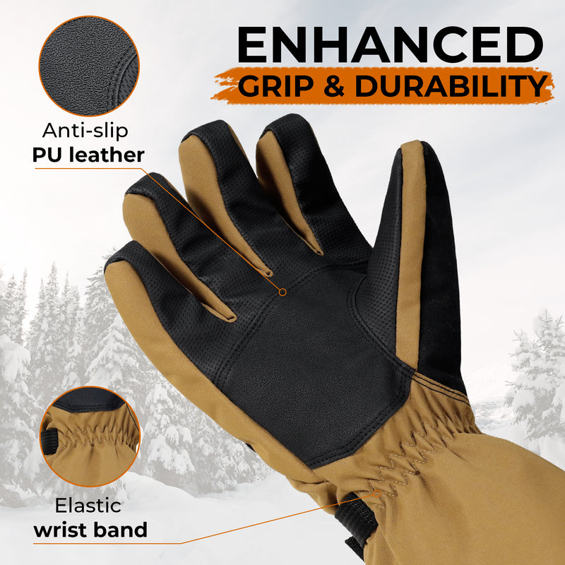 HANDLANDY Winter Waterproof Ski Gloves for Men Women, 3M Thinsulate Windproof Warm Snow Gloves, Thermal Cold Weather Gloves Gift for Skiing Snowboarding Outdoor Sports 8047