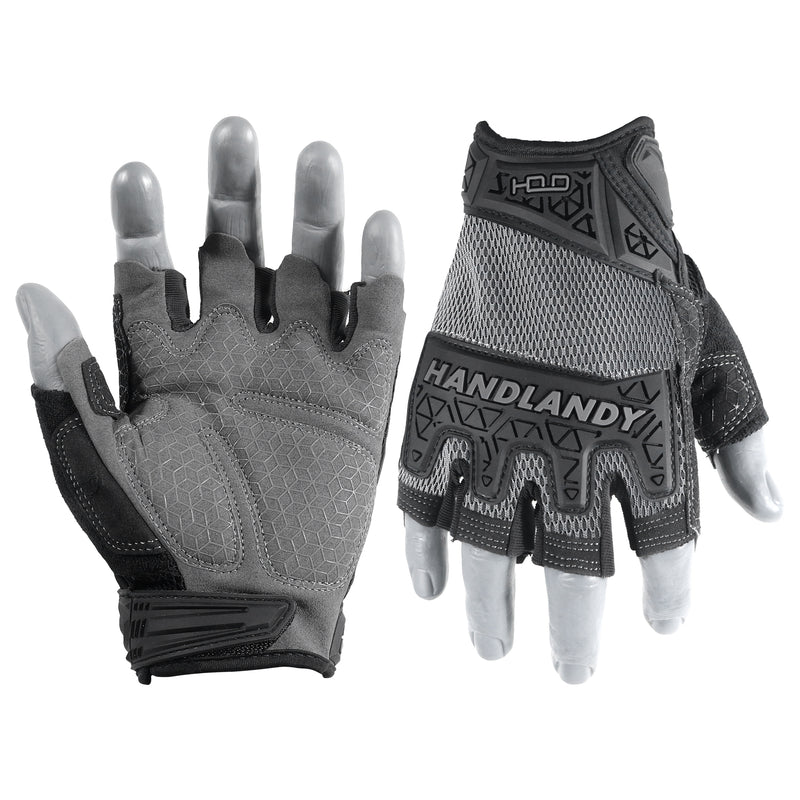 HANDLANDY Fingerless Work Gloves for Men Tactical Mechanics 6262/6263/6265