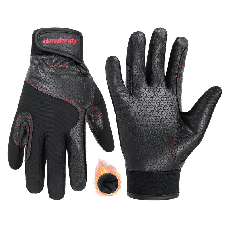 HANDALNDY Horse Riding Gloves, Equestrian Gloves Kids for Girls Boys, Horseback Riding Gloves with Fleece Lined for Riding, Biking, Cycling KS825