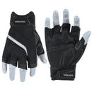 HANDLANDY  Fingerless Work Gloves for Men, Half Finger Working Glove Grip Shock-Absorbing Breathable Uwrist TPR Anti-collision Gloves for Mens & Women6355 6358