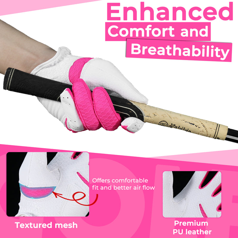 HANDLANDY Youth Golf Glove, Left Hand Kids Golf Gloves for Junior Toddler Boys Girls KL834