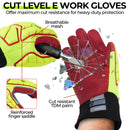 HANDLANDY Heavy Duty Work Gloves for Men, Cut 5 Safety Impact Protection Working Gloves Mechanics Glove with TPR Protection H647