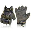 HANDLANDY Fingerless Work Gloves for Men, Padded Impact Tactical Mechanics Gloves 6313
