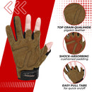 HANDLANDY  Fingerless Work Gloves for Men, Half Finger Working Glove Grip Shock-Absorbing Breathable Uwrist TPR Anti-collision Gloves for Mens & Women6355 6358