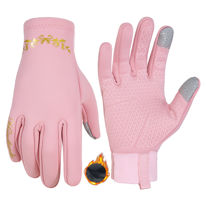 HANDLANDY Winter Running Gloves for Women & Men, Windproof Water-Resistant Thermal Touchscreen Liner Gloves for Cycling, Hiking, Driving, Freezer Work 8035