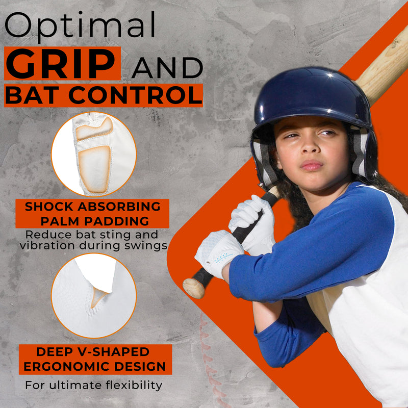 HANDLANDY Baseball Batting Gloves for Adult Youth, Grip Breathable Softball Batting Gloves Fit Men Kids Boys Girls 836