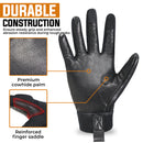 HANDLANDY Tactical Leather Gloves for Men, Cowhide Palm with Knuckle Guard T104