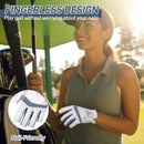 Womens Fingerless Golf Glove Left Hand, Breathable Ladies Summer Half Finger Golf Glove with Non-Slip Grip L842