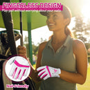 Womens Fingerless Golf Glove Left Hand, Breathable Ladies Summer Half Finger Golf Glove with Non-Slip Grip L842