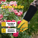 HANDLANDY Long Gardening Gloves for Men & Women, Cowhide Leather Rose Pruning Gloves, Breathable Thorn Proof Gauntlet Glove  5220