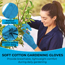 Handlandy Women Garden Gloves Jersey PVC Dots Soft Floral Yard 5092OGP（12/24 pairs）