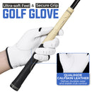 HANDLANDY Men's Golf Glove, QUALIHIDE Leather Left Hand Golf Glove for Men L859