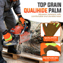 HANDLANDY Chainsaw Gloves, 12-Layer Saw Protection for Left Hand, Hi-Vis Leather Mechanic Yard Work Gloves with Touchscreen for Men 6366