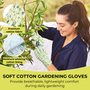 HANDLANDY Womens Gardening Gloves, Ladies Cotton Soft Jersey Garden Gloves with PVC Dots, Floral Yard Work Gloves, Ideal Gardener Gifts 5183