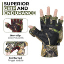 HANDLANDY Cold Winter Weather Fishing Gloves for Men and Women,Fingerless Gloves Convertible Flip Top Mittens 833