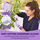 Handlandy Women Garden Gloves Jersey PVC Dots Soft Floral Yard 5092OGP（12/24 pairs）