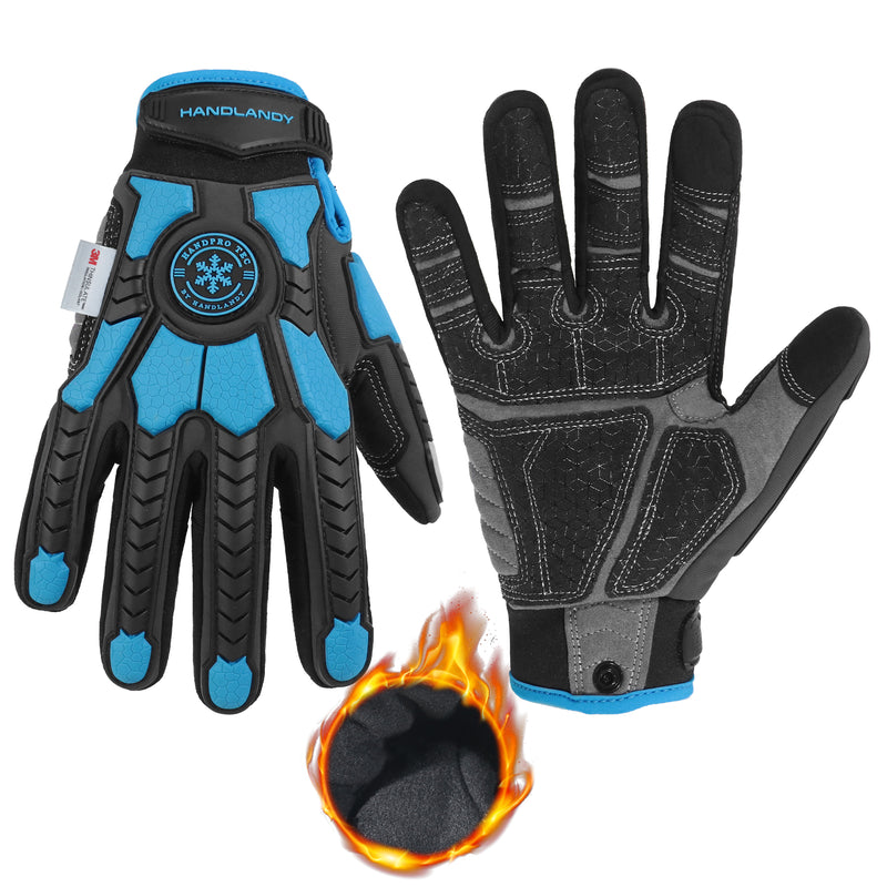 HLDD HANDLANDY Gloves For Protection Against Accidents, Insulated Winter Work Gloves for Men, 3m Thinsulate Thermal Impact Gloves with Touchscreen for Cold Weather 6102/6103/6105