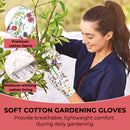 HANDLANDY Womens Gardening Gloves, Ladies Cotton Soft Jersey Garden Gloves with PVC Dots, Floral Yard Work Gloves, Ideal Gardener Gifts 5183