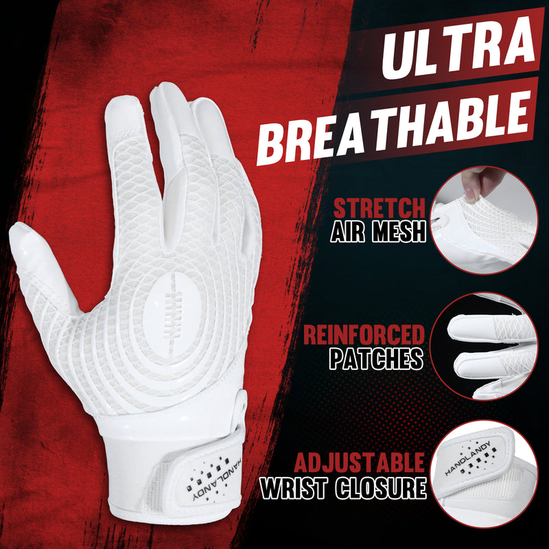 HANDLANDY  Football Gloves, Sticky Receiver Gloves,Super Grip Football Glove Best Gift for Men,Women,Boys,Girls S805