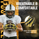 HANDLANDY Youth Football Gloves, High Tack Silicone Grip Kids Flag Receiver Gloves Non Slip Linemens Glove for Kids & Adult S745BG S829