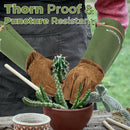HANDLANDY Long Gardening Gloves for Men Women, Thorn Proof Rose Pruning Leather Gardening Weeding Yard Gauntlet Glove, Best Gardener Gift 5209