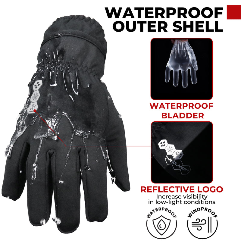 HANDLANDY Winter Gloves for Men & Women, Insulated Waterproof for Cold Weather, Thermal Glove for Cycling, Ski, Riding, Driving, Biking, Running 8042