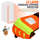 HANDLANDY Chainsaw Gloves, 12-Layer Saw Protection for Left Hand, Hi-Vis Leather Mechanic Yard Work Gloves with Touchscreen for Men 6366