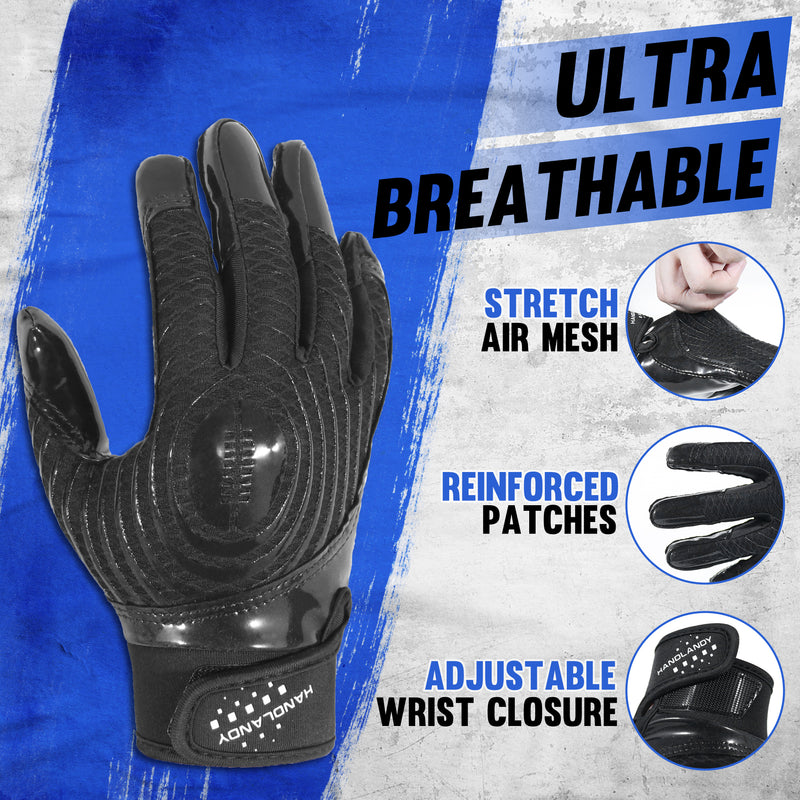 HANDLANDY  Football Gloves, Sticky Receiver Gloves,Super Grip Football Glove Best Gift for Men,Women,Boys,Girls S805