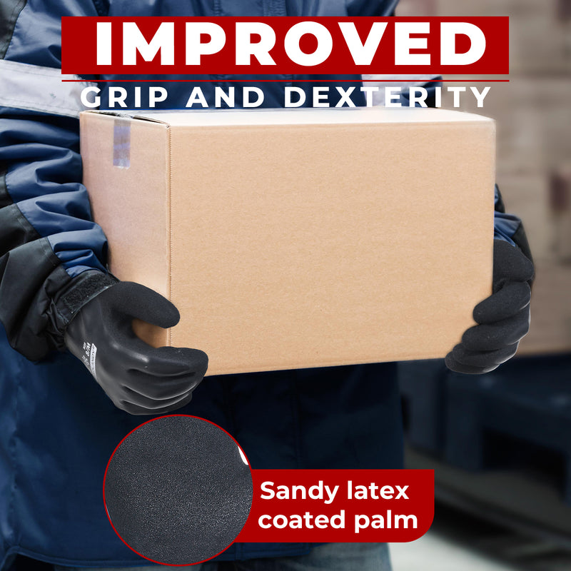 HANDLANDY Waterproof Work Gloves for Cold Weather, Insulated Winter Freezer Work Gloves with Grip for Men Women 11175