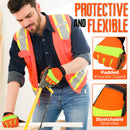 Handlandy Men Work Gloves Reflective Anti Vibration Breathable 5805