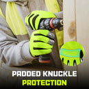 Handlandy Hi-Vis Orange Gloves Touch screen Mens Work Utility 5972OG