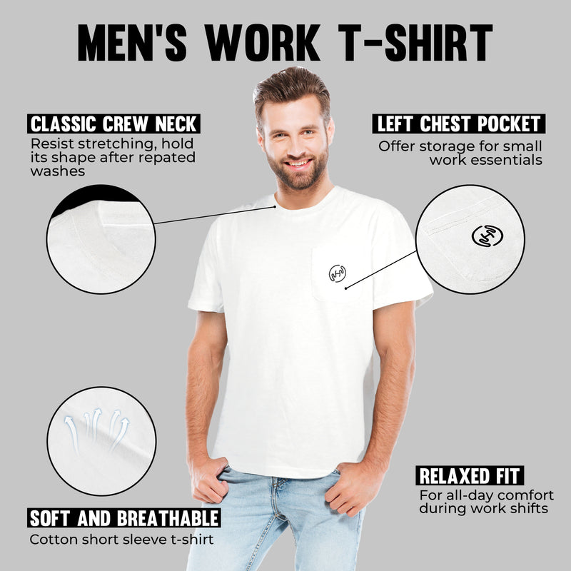 HANDLANDY Work Shirt Mens T-Shirt Cotton Tee C2401