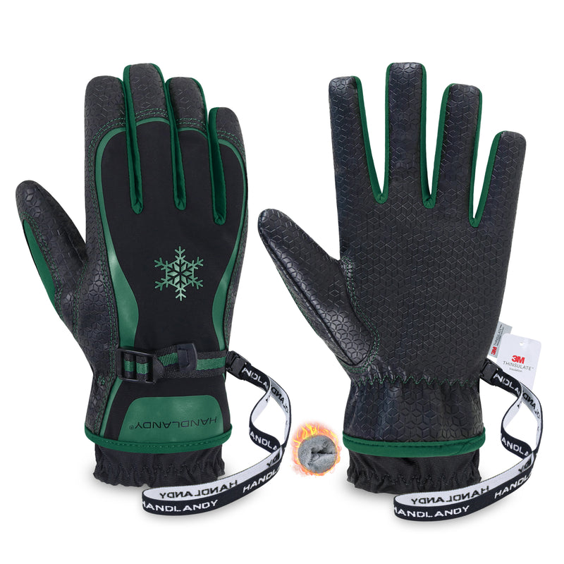 HANDLANDY Winter Work Gloves for Men Women, 3M Thinsulate Insulated, Waterproof Thermal Touchscreen Warm Grip Gloves for Cold Weather, Skiing, Snowboarding, Hiking 8040