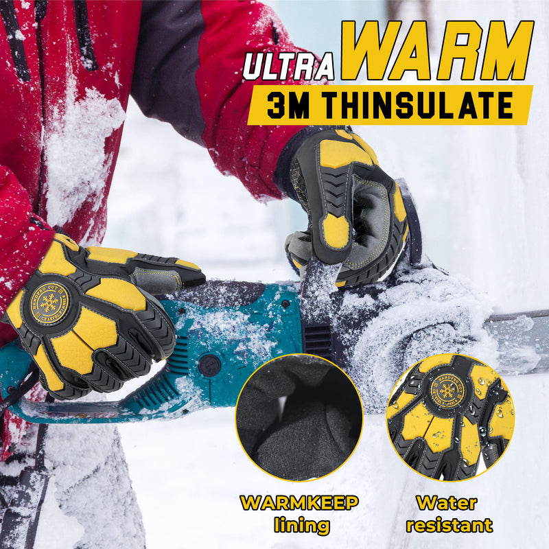 HLDD HANDLANDY Gloves For Protection Against Accidents, Insulated Winter Work Gloves for Men, 3m Thinsulate Thermal Impact Gloves with Touchscreen for Cold Weather 6102/6103/6105