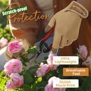 HANDLANDY Gardening Gloves for Women, Breathable Ladies Leather Garden Yard Gloves Best Gift for Gardeners 5219