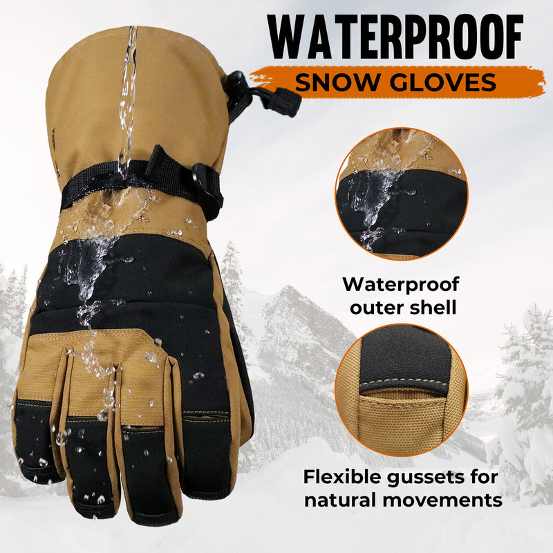 HANDLANDY Winter Waterproof Ski Gloves for Men Women, 3M Thinsulate Windproof Warm Snow Gloves, Thermal Cold Weather Gloves Gift for Skiing Snowboarding Outdoor Sports 8047