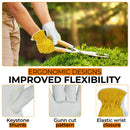 HANDLANDY Leather Work Gloves for Men & Women, Reinforced Durable Garden Gloves, Cowhide Working Glove for Gardening, Landscaping, Yard Work & Driving 1211/12123