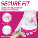 Womens Fingerless Golf Glove Left Hand, Breathable Ladies Summer Half Finger Golf Glove with Non-Slip Grip L842