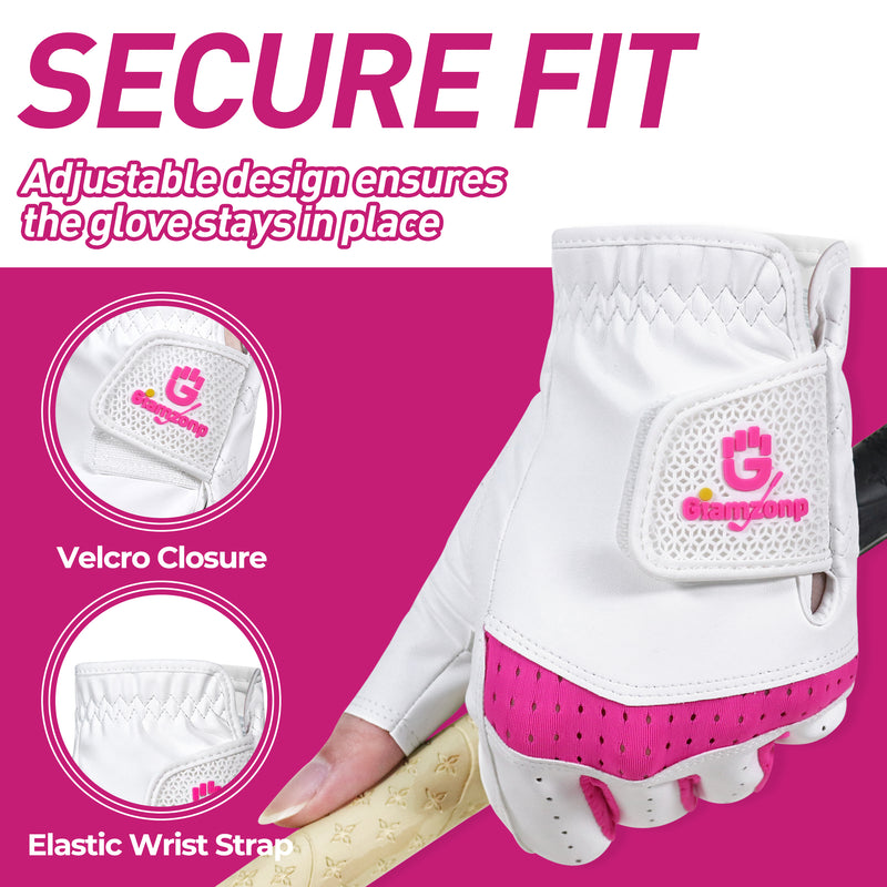 adjusting golf glove wrist velcro strap close up