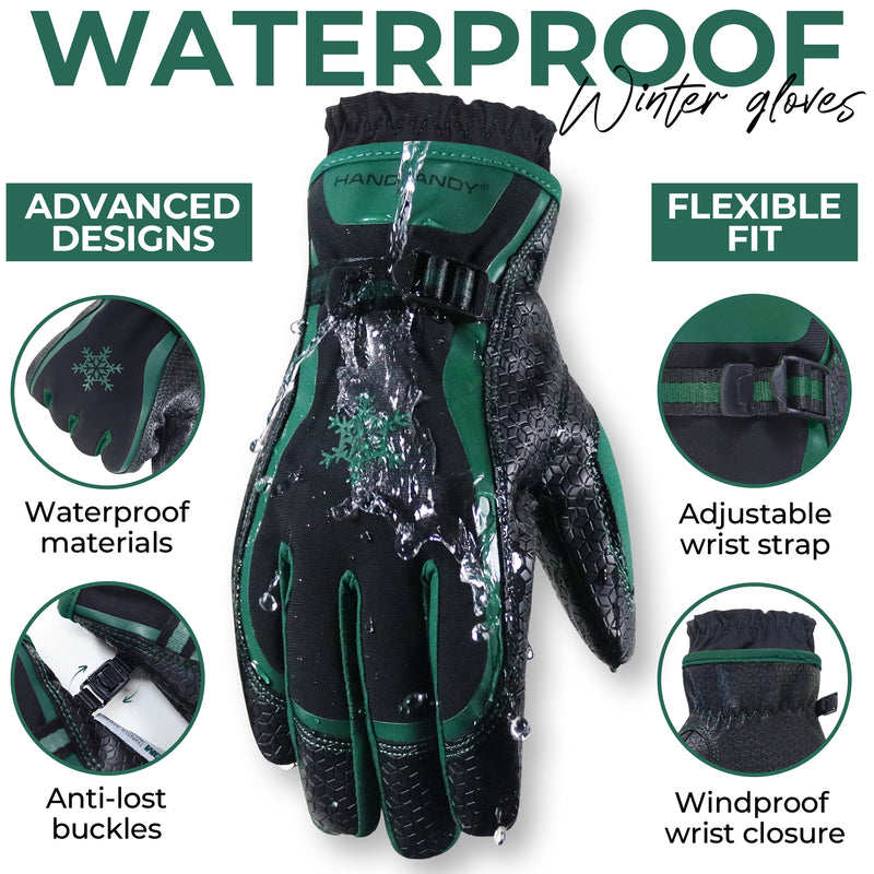 HANDLANDY Winter Work Gloves for Men Women, 3M Thinsulate Insulated, Waterproof Thermal Touchscreen Warm Grip Gloves for Cold Weather, Skiing, Snowboarding, Hiking 8040
