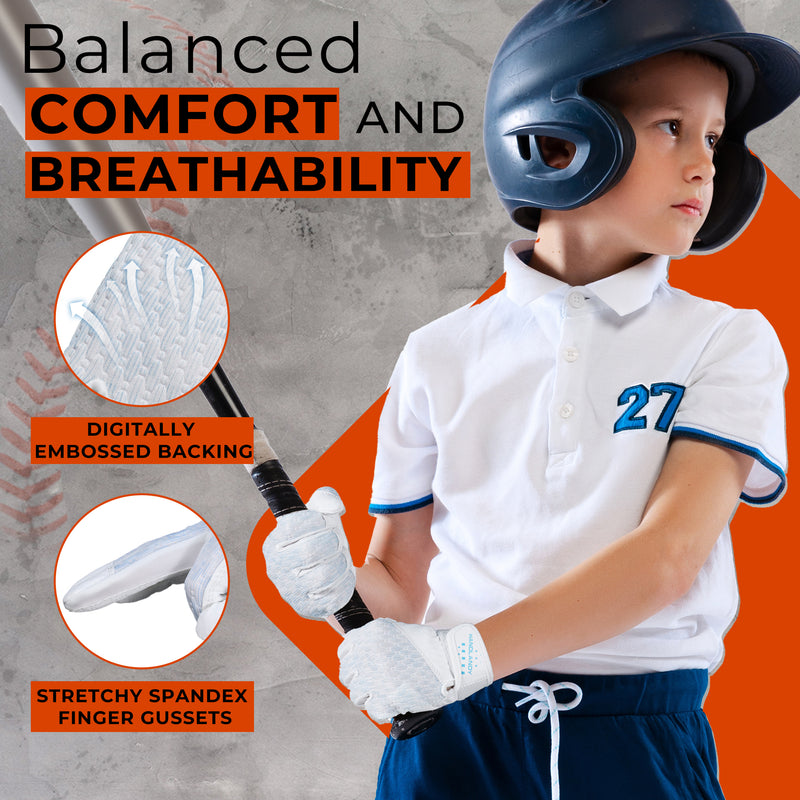 HANDLANDY Baseball Batting Gloves for Adult Youth, Grip Breathable Softball Batting Gloves Fit Men Kids Boys Girls 836