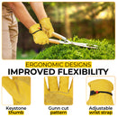 HANDLANDY Leather Work Gloves for Men & Women, Reinforced Durable Garden Gloves, Cowhide Working Glove for Gardening, Landscaping, Yard Work & Driving 1211/12123